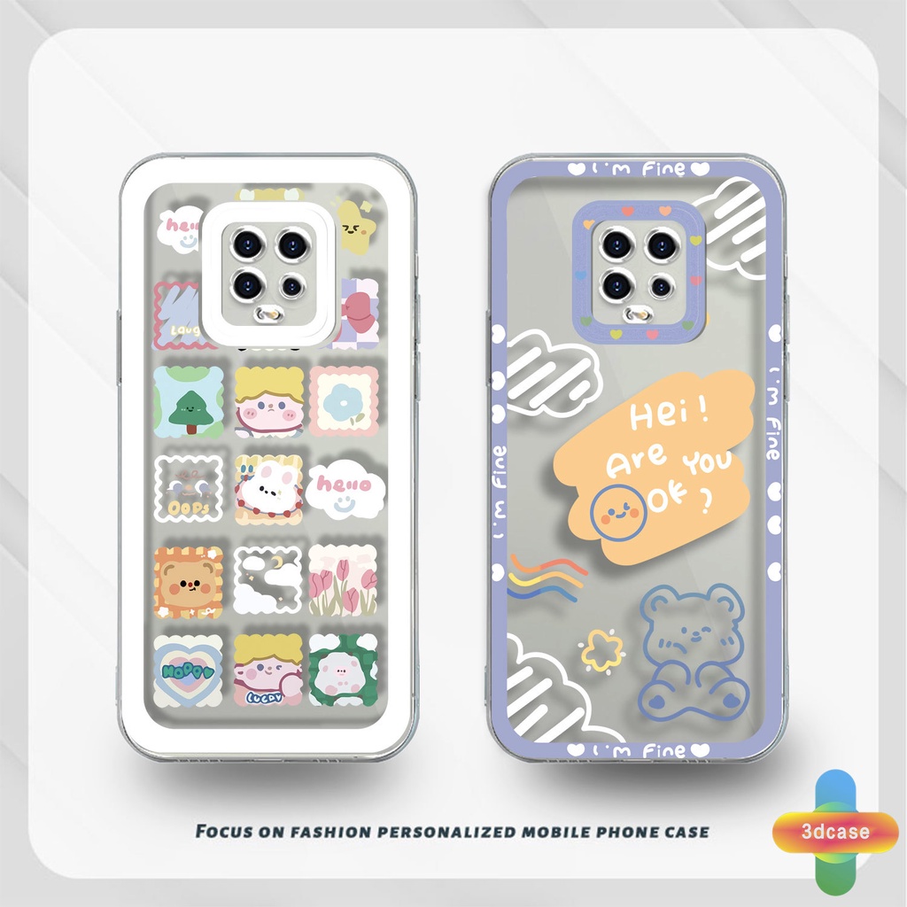 Casing Soft Case Xiaomi Redmi Note 9 8 10 10S 9 10 PRO MAX 11 9S Xiaomi Redmi POCO C3 C31 X3 NFC X3 PRO Redmi 9C NFC 9A 9i 9T 9AT 9ACTIV 9 PRO Power 10X POCO M2 PRO 10 Prime Cute Cartoon Cloud  Bear Transparent Case