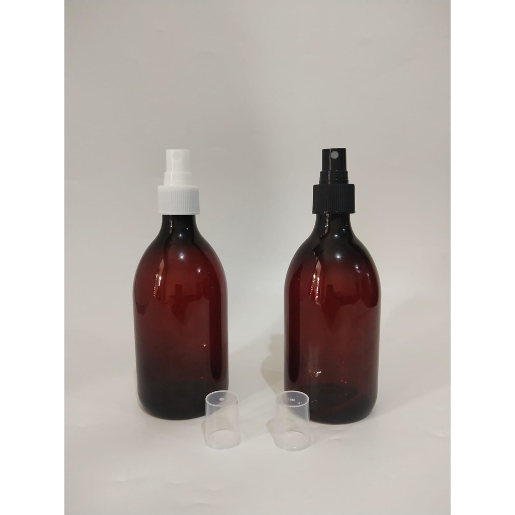 BOTOL 300ML AMBER SPRAY N24 IMPORT BOTOL ISI ULANG - BOTOL SPRAY SCARLETT AMBER 300ML OVAL