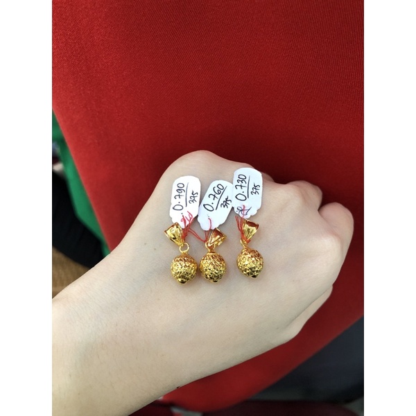 Liontin bola ukir emas asli 8K