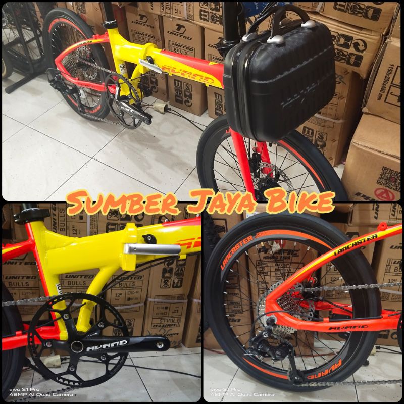 Sepeda Lipat 20 inch Avand Lancester 10speed Hydrolic