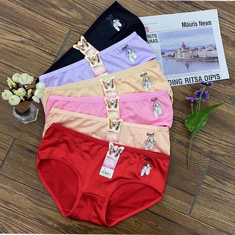 BEE - Celana Dalam Wanita Bahan Halus Berpori / Cd Undies Pakaian Dalam Import 906 Huayiting