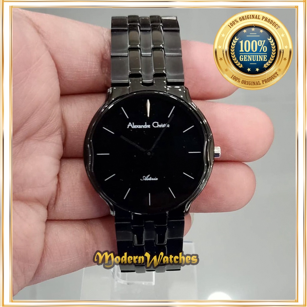 Jam Tangan Hitam Wanita Alexandre Christie AC 8616 Asteria Ori Hitam Full Black Terbaru Cewek Clasic