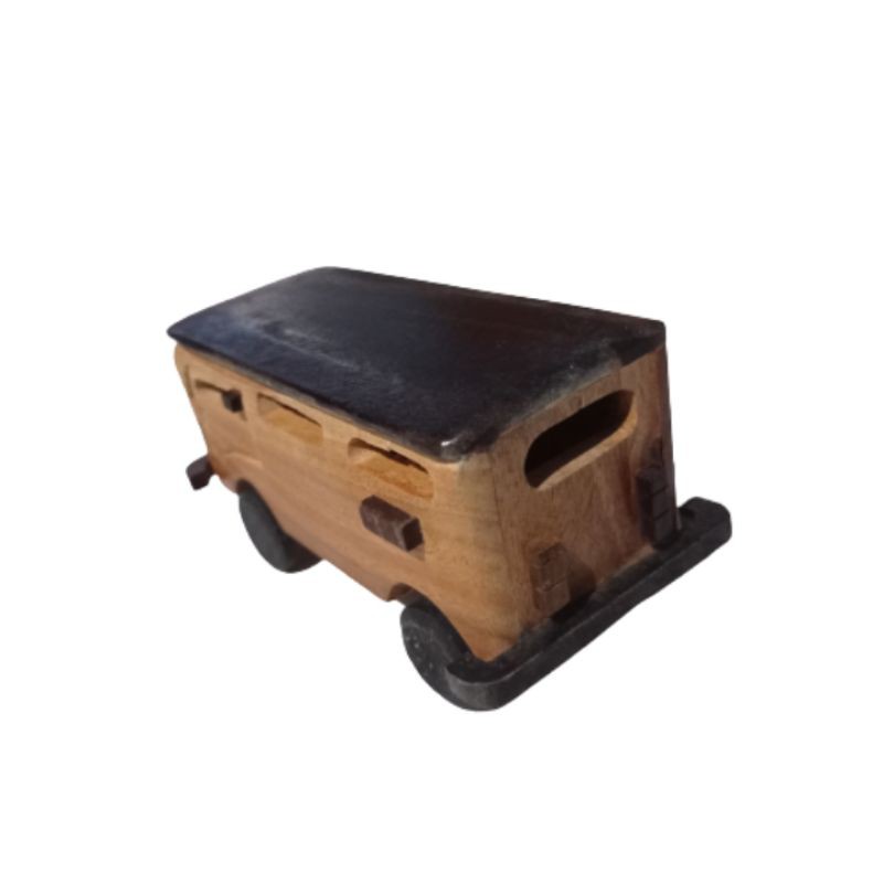 MINIATUR KAYU VW BUS TAYO UKURAN SESANG 15 x 6 x 7 cm - MAINAN EDUKATIF PAJANGAN DEKORASI RUMAH