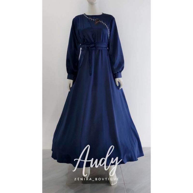 AUDY DRESS draperi berpayet / baju pesta kondangan / lamaran couple / gaun wisuda