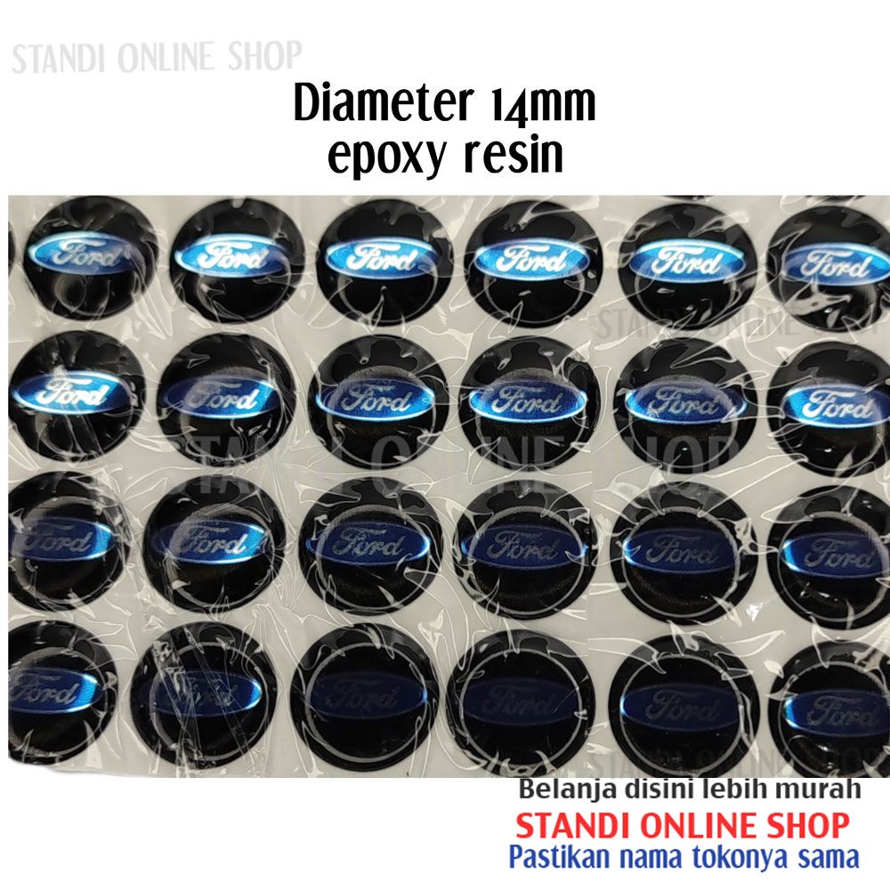 Emblem Kunci Lipat Sticker Logo Bulat 14mm Resin Epoxy VVDI KEYDIY JMD