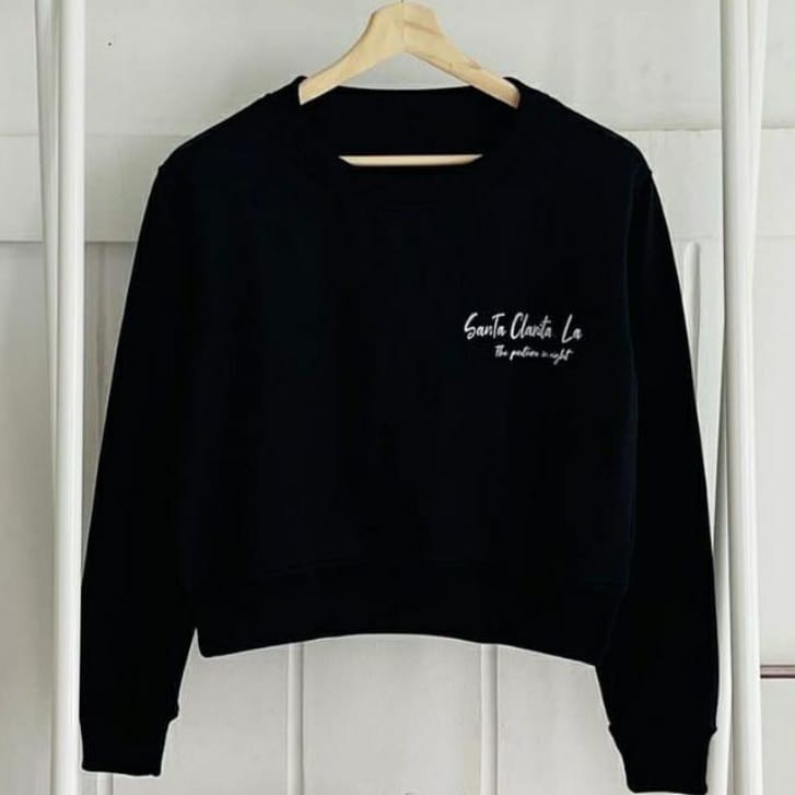 SANTA CLARITA CROP OVERSIZE FLEECE WANITA TEBAL TERBARU'