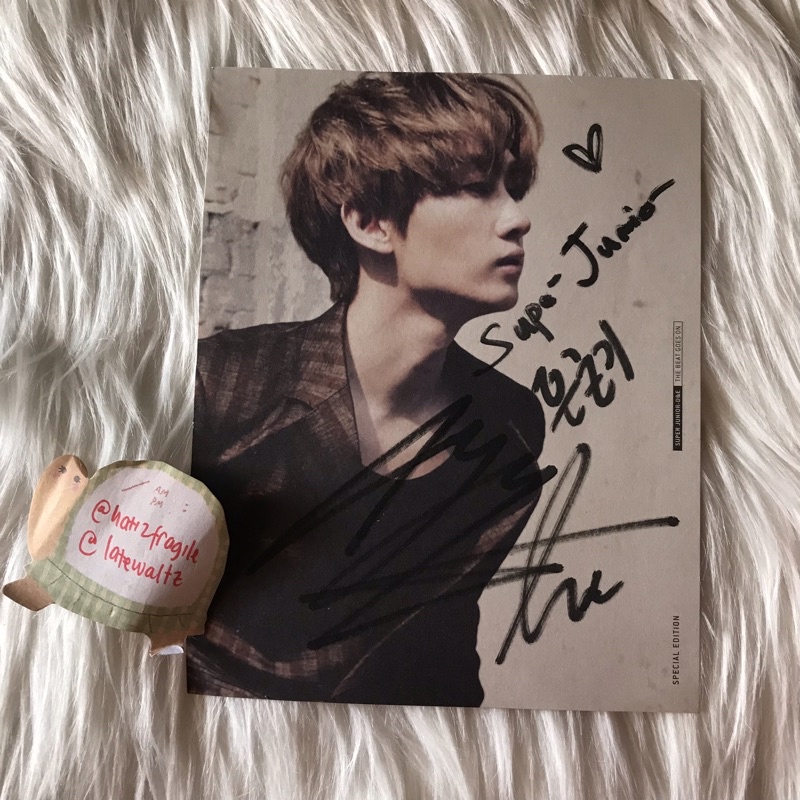 signed paper eunhyuk ( hyukjae suju sj super junior ttd tanda tangan real basah asli page )