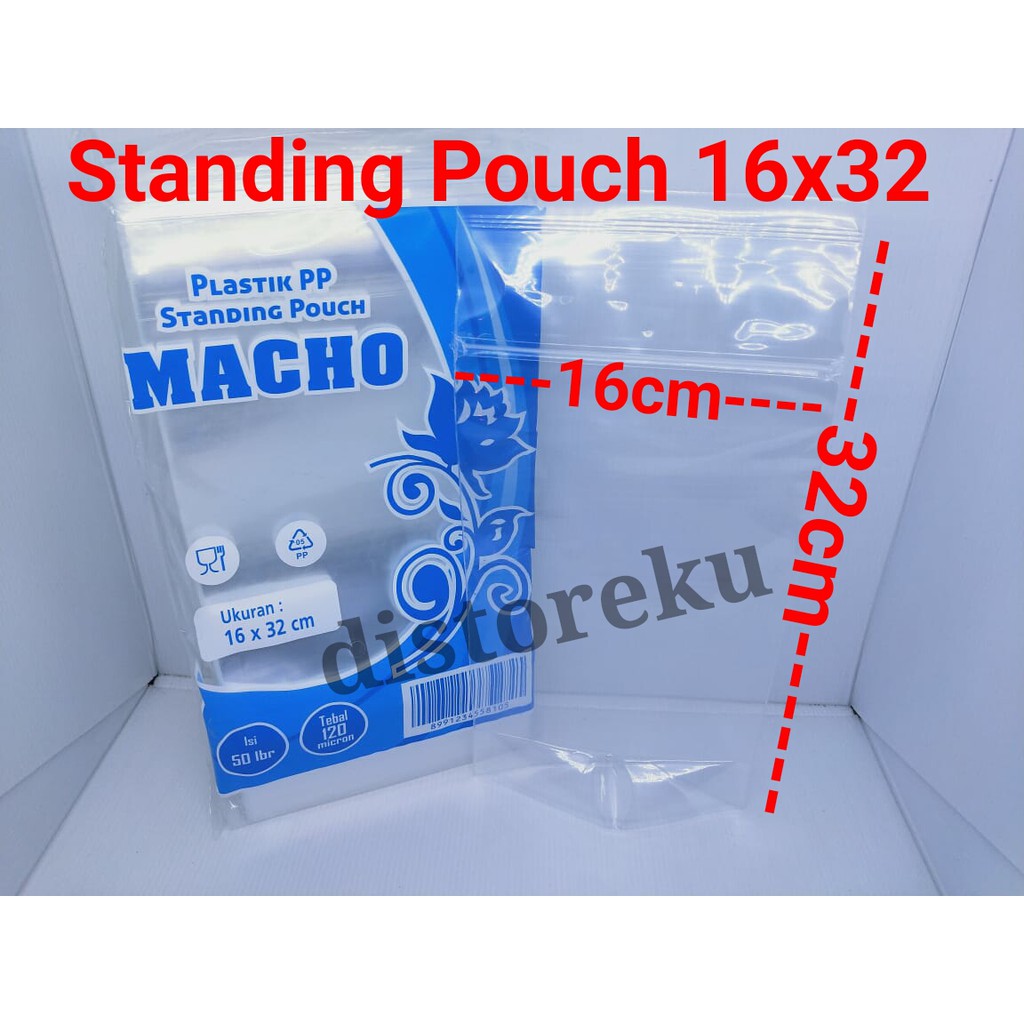 isi 50PCS plastik PP ziplock STANDING POUCH 16x32 PP SEGEL KLIP BENING BERDIRI