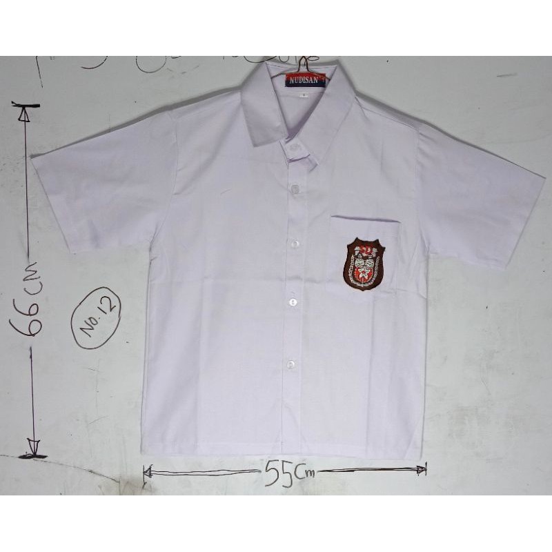 baju seragam sekolah SD lengan pendek no 12 nudisan