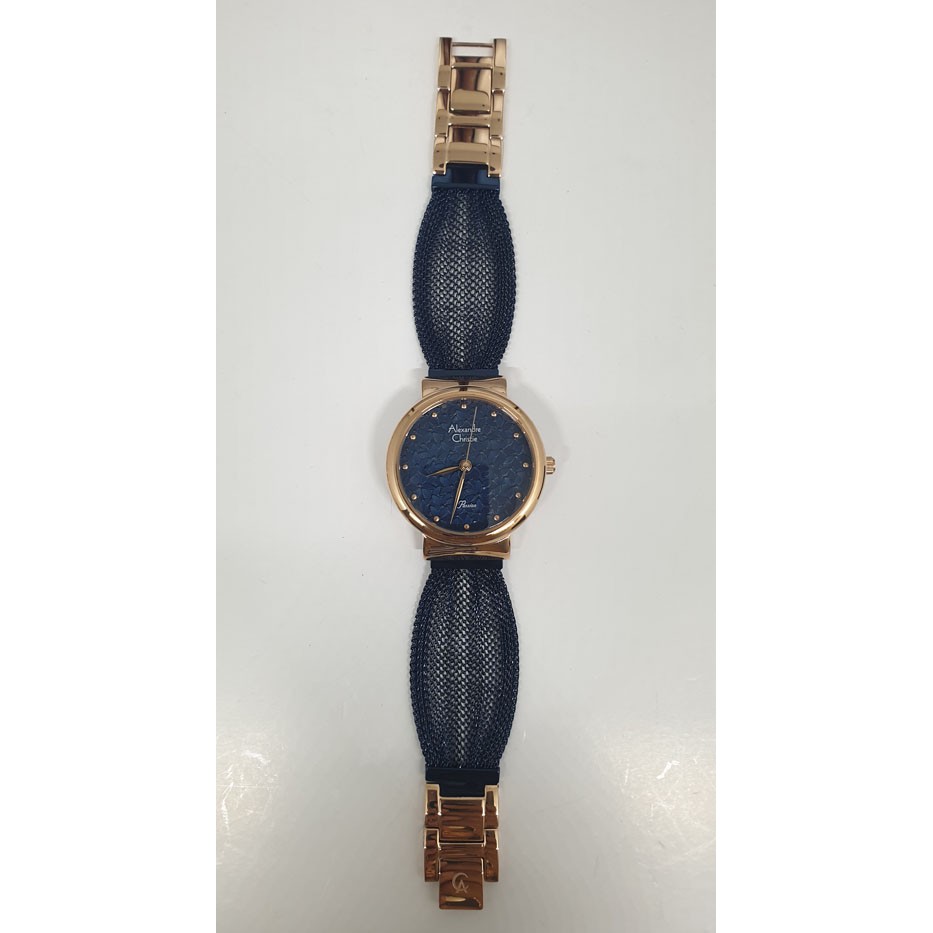 Alexandre Christie Ac 2845 Rosegold Blue Jam Tangan Wanita Original