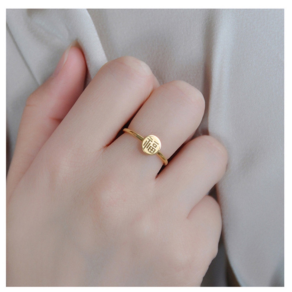 【COD Tangding】Fu Cincin Model Terbuka Gaya Cina Untuk Wanita