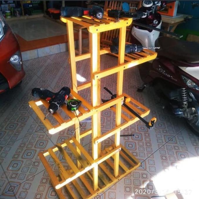 Baru Rak Bunga Kayu Susun 6 Ds Vianstore876