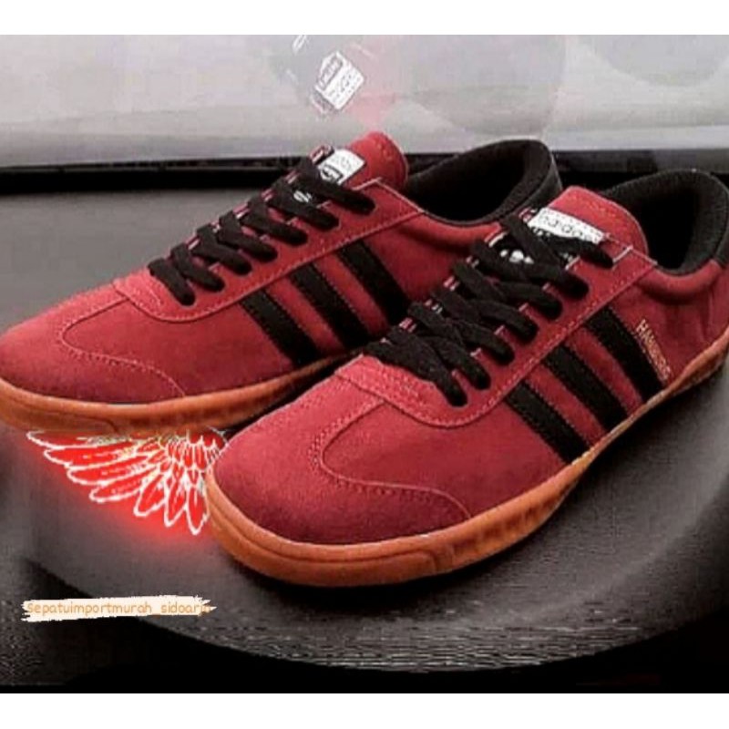PROMO SEPATU SNEAKERS CASUAl PRIA TERMURAH ADIDAS HAMBURG RED BL TERLARIS