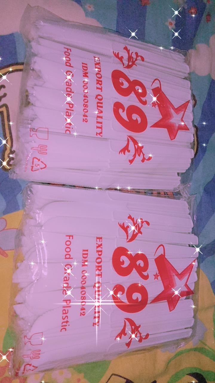 Dapurmami 100 Pcs Pisau Brownies Plastik Bening Kue Roti Cake Transparan Knife