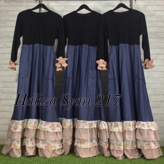 Haliza gamis 217 (gamis only) original by haliza syari