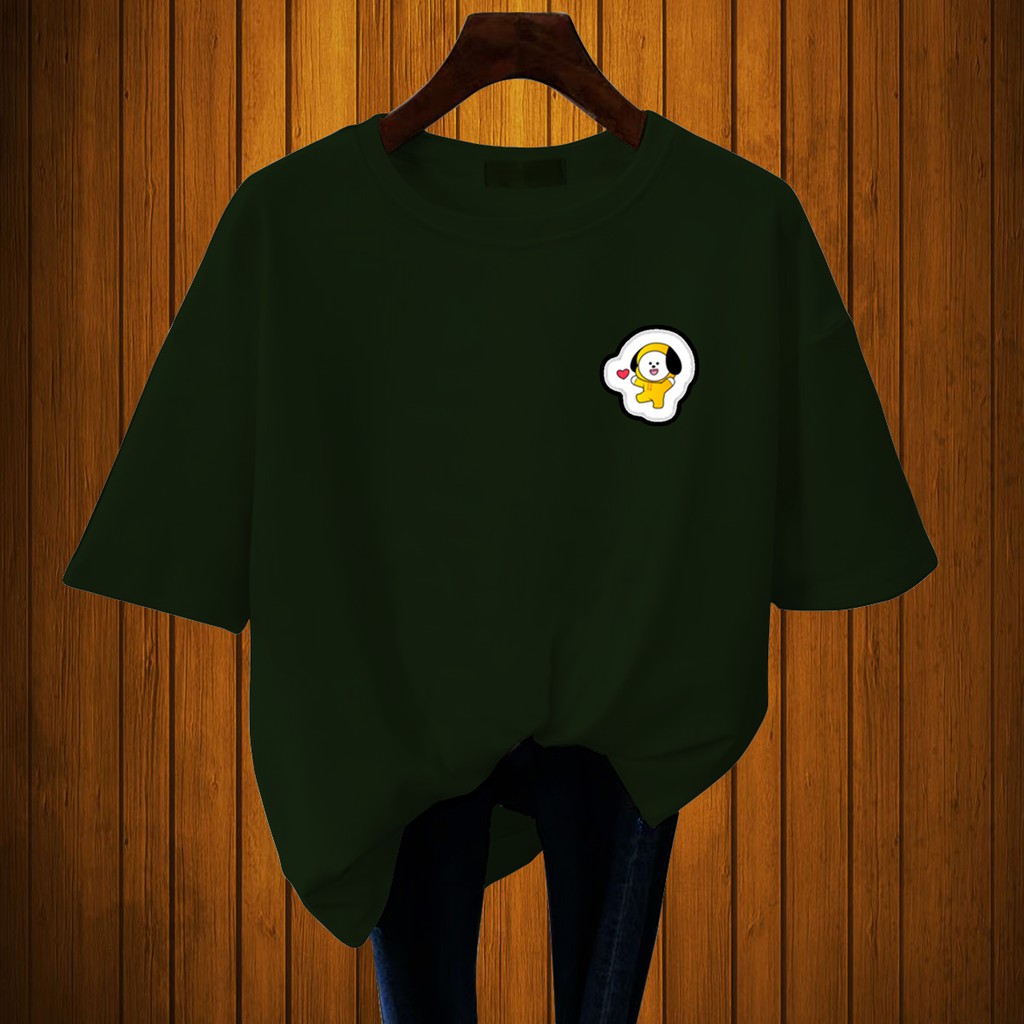 CALVIERO SHOP - BAJU KAOS ATASAN WANITA PRINT BTS SHIMMY CASUAL