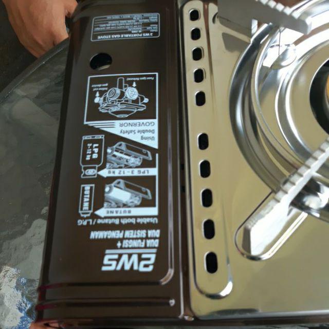 Winn Gas W-2ws Doubel Safety Lock Kompor Gas Portable Stainless Steel