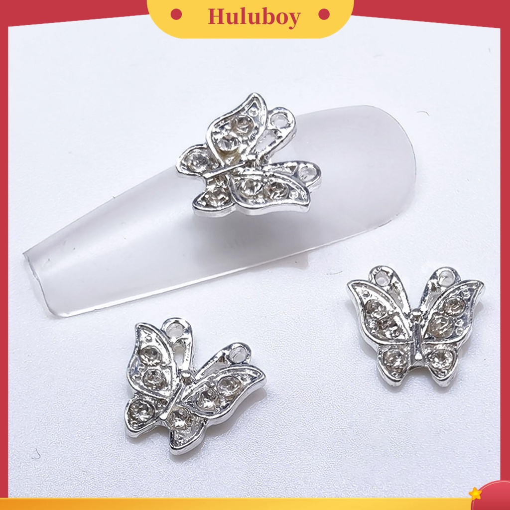 Huluboy Huluboy♡ 10pcs Charms Kuku 3D Desain Acak Untuk Salon Manicure