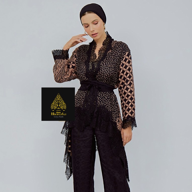 Set Atasan Top Kebaya Batik Viscose Brukat Set Bawahan Celana Kulot Batik Kondangan Pesta Allsize Pr