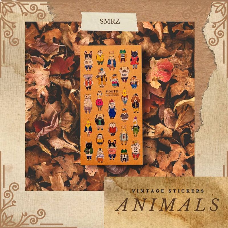 

Animals Vintage Sticker - Sticker Aesthetic Lucu Bertema Hewan