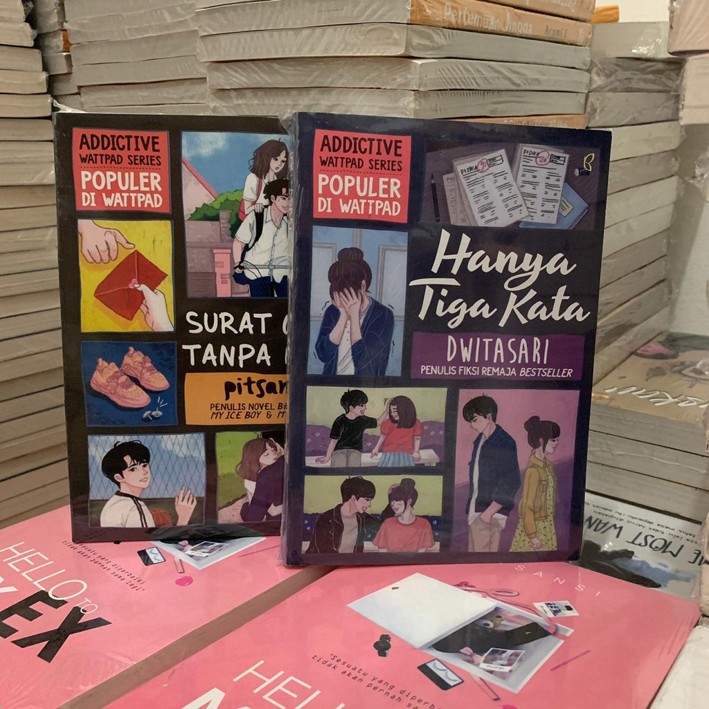Paket 2 Novel HANYA TIGA KATA SURAT CINTA TANPA NAMA By Wattpad Shopee Indonesia