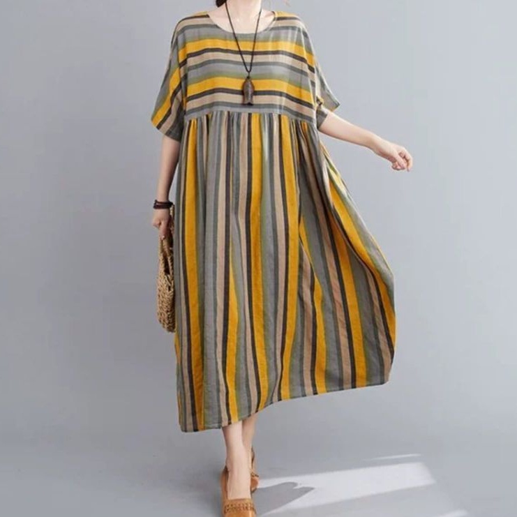79002 Baju Maxi dress oversized ukuran besar big size Korean style wanita import baju Maxi dress gau