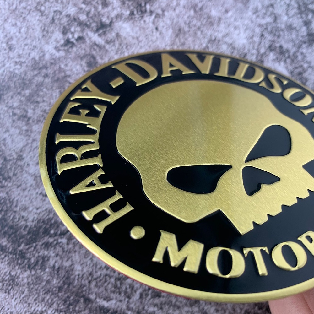 Harley Aluminium Bulat Stiker Logam Logo Stiker Sepeda Motor Dekorasi Stiker