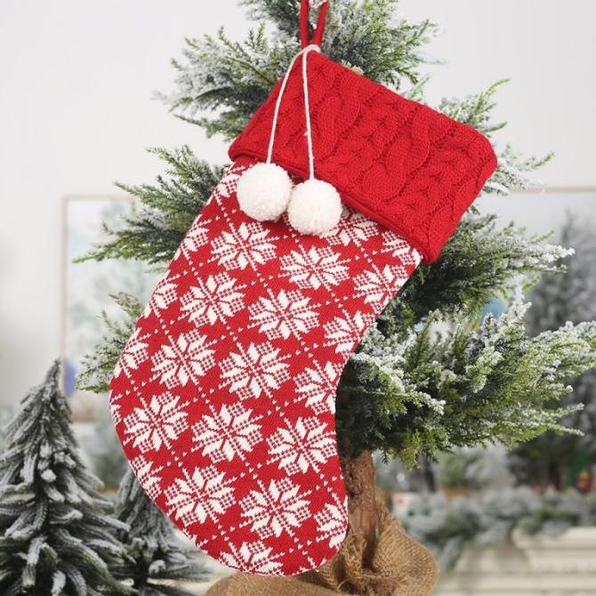 

GETNOW KNITTED CHRISTMAS STOCKINGS GIFT HOLDERS WITH TWO POMPOMS X DC452CD3