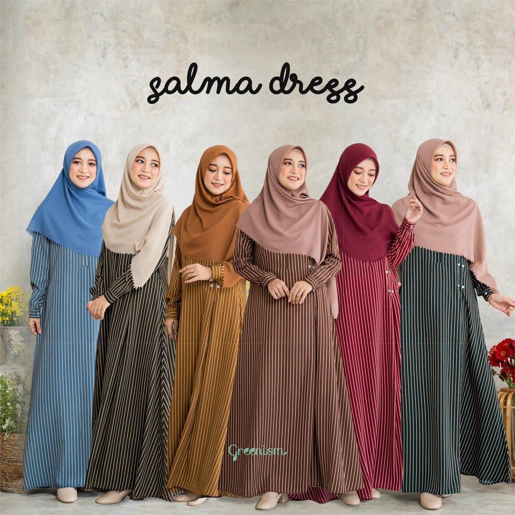 SALMA DRESS || Gamis Syari Original by Greenism