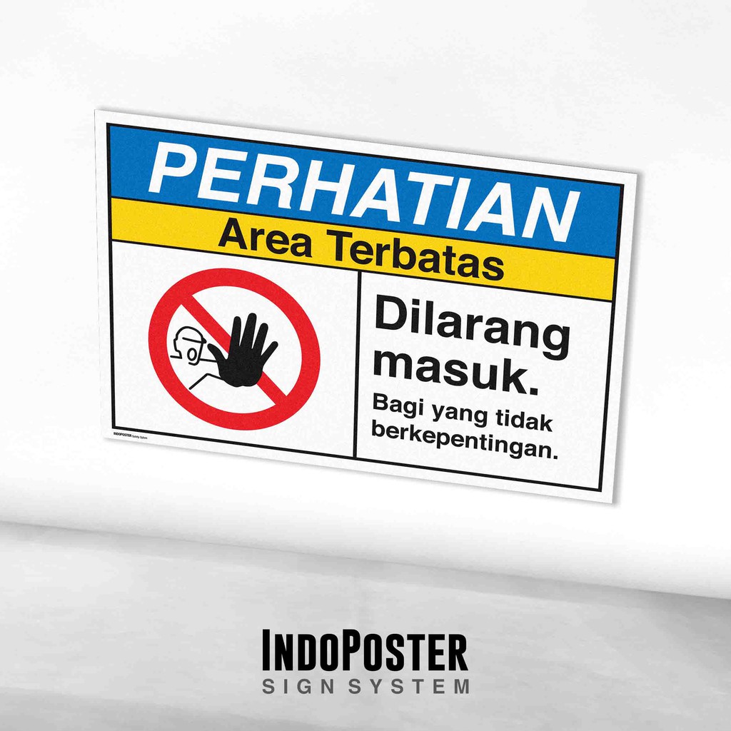 Jual Stiker Label Safety Sign Rambu K3 Ansi Area Terbatas Dilarang Masuk Shopee Indonesia