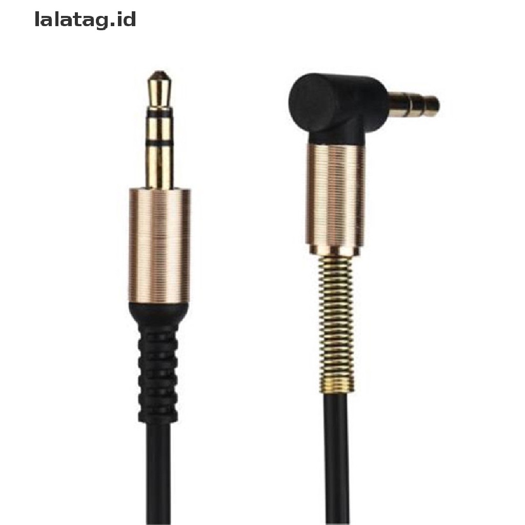 (Flyag) Kabel Audio Stereo Jack 3.5mm Male Ke Male Sudut Kanan 90 Derajat