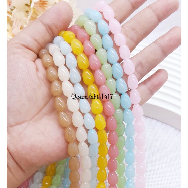 Bead ice tetes|manik keramik|manik kaca 8x11