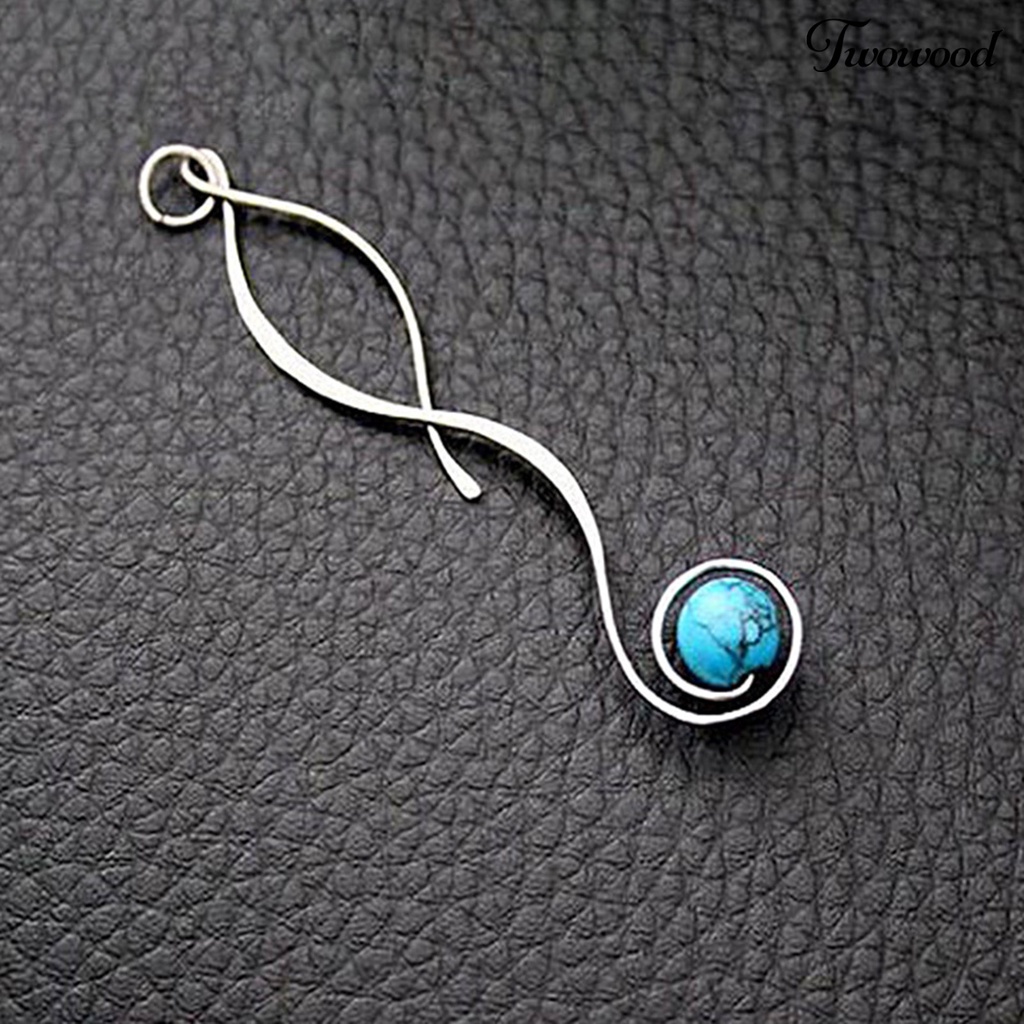 Twowood 1 Pair Exquisite Dangle Earrings Faux Turquoise Fall Resistant Elegant Long Style Hanging Earrings for Gifts
