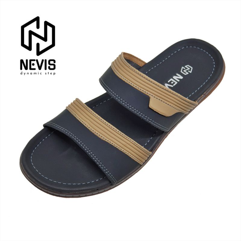 Sandal Pria Slop Kulit Original Nevis NVS 12 Sendal Pria Casual Selop