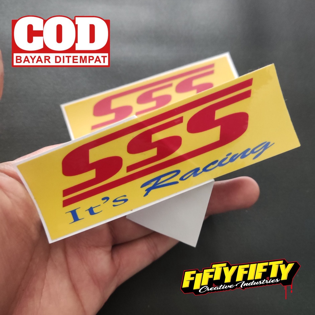 Stiker Print Cut SSS Stiker Printing Laminasi Glossy Tahan Air Stiker Motor Mobil Helm Sudah Membentuk Pola Desain