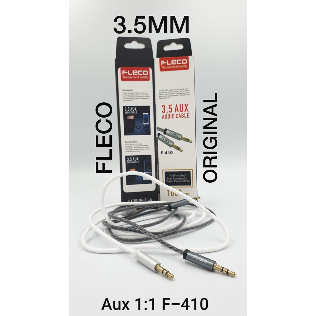 KABEL AUDIO AUX STRING 3.5MM 1X1 ORIGINAL Kabel Aux FLECO 3.5 F410/F450 Audio Cable Speaker Musik original