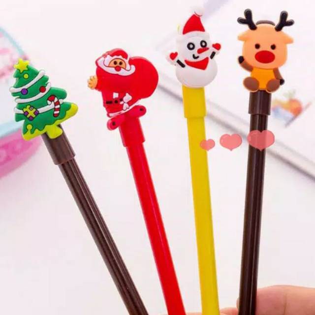 

[JOGJA] Pulpen Gel Desain Kartun Lucu Snowman & Rudolf
