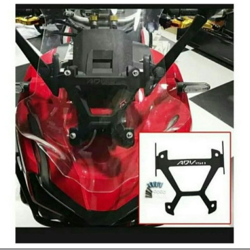 Breket Dudukan Spion ADV 150 KW Model Semspeed Pakai Spion R25 CBR