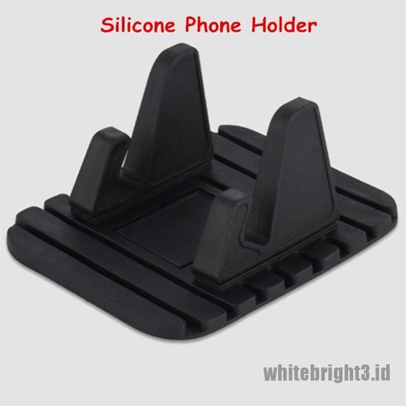 &lt; White3 &gt; Stand Holder Handphone Bahan Silikon Anti slip Untuk Dashboard Mobil