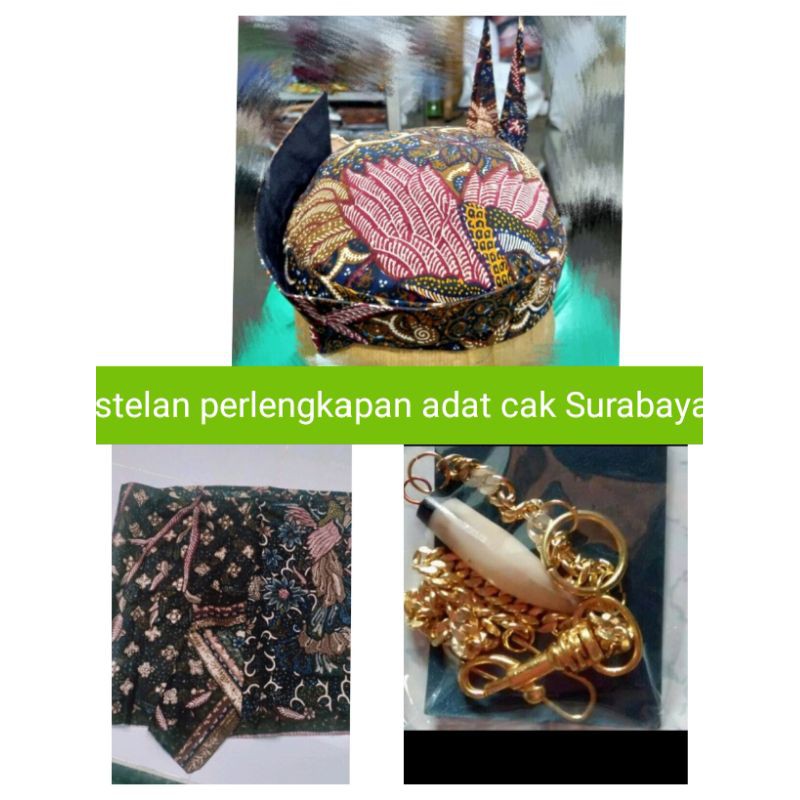 setelan perlengkapan adat cak Suroboyo cak dan Ning surabaya