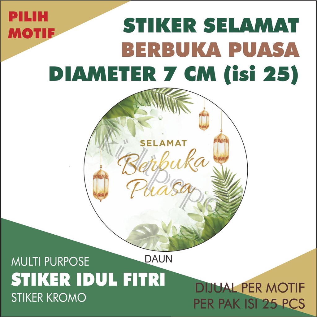 

STIKER SELAMAT BERBUKA PUASA DIAMETER 7 CM - ISI 25 PCS