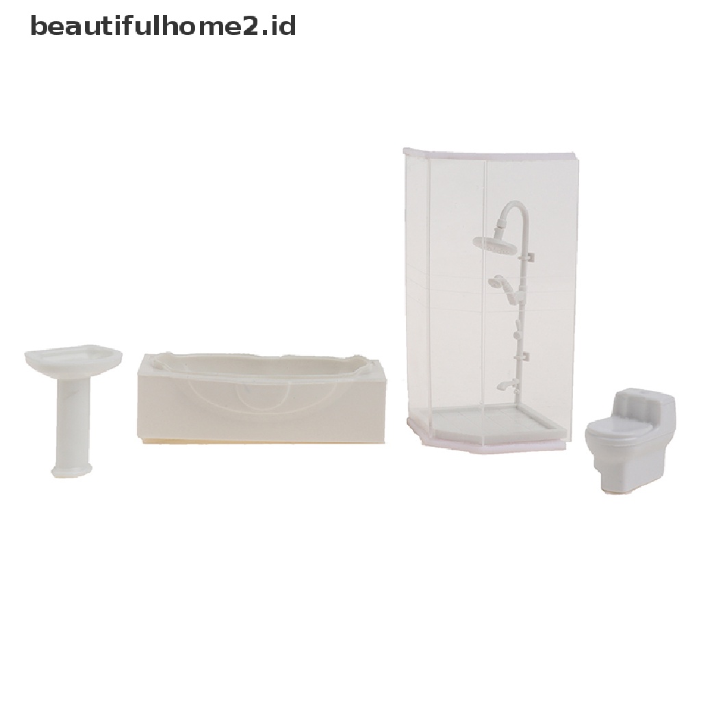 (Beautifulhome2.Id) Mainan Miniatur Kamar Mandi / Toilet / Wastafel / Bathtub Skala 1: 25 Untuk Dekorasi Rumah Boneka