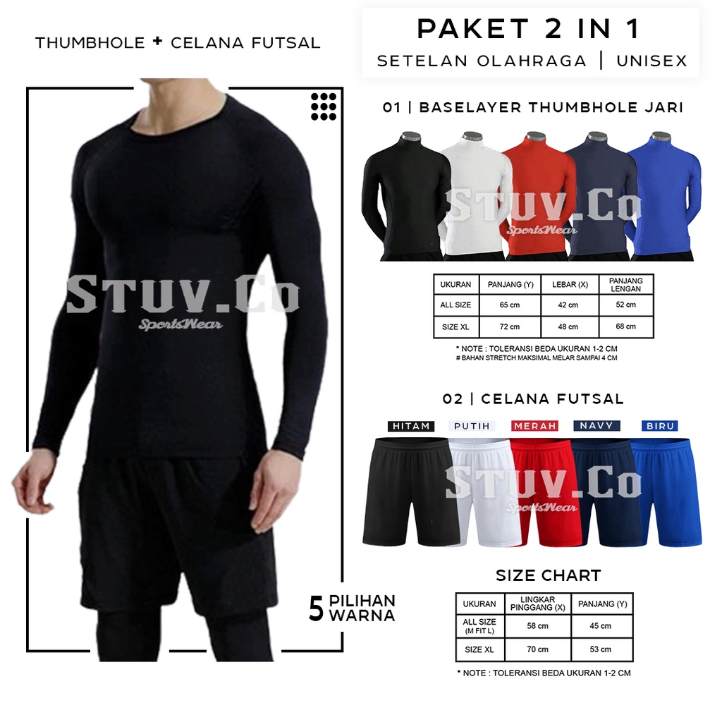 STELAN PAKAIAN OLAHRAGA MANSET BASELAYER PANJANG JARI DAN CELANA OLAHRAGA DRIFIT PRIA WANITA 5 WARNA