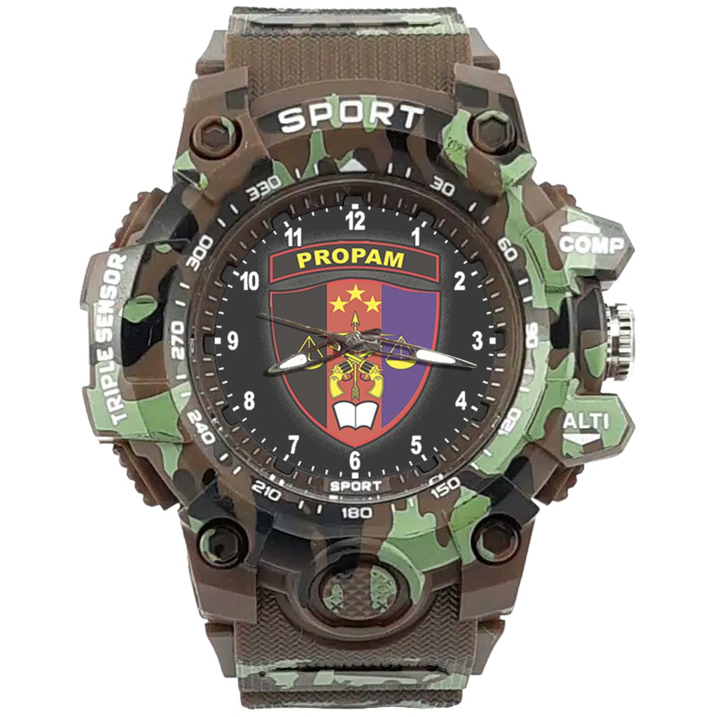 {Istimewa} Jam Tangan LOGO PROPAM 1 Coklat Army Water Resistant