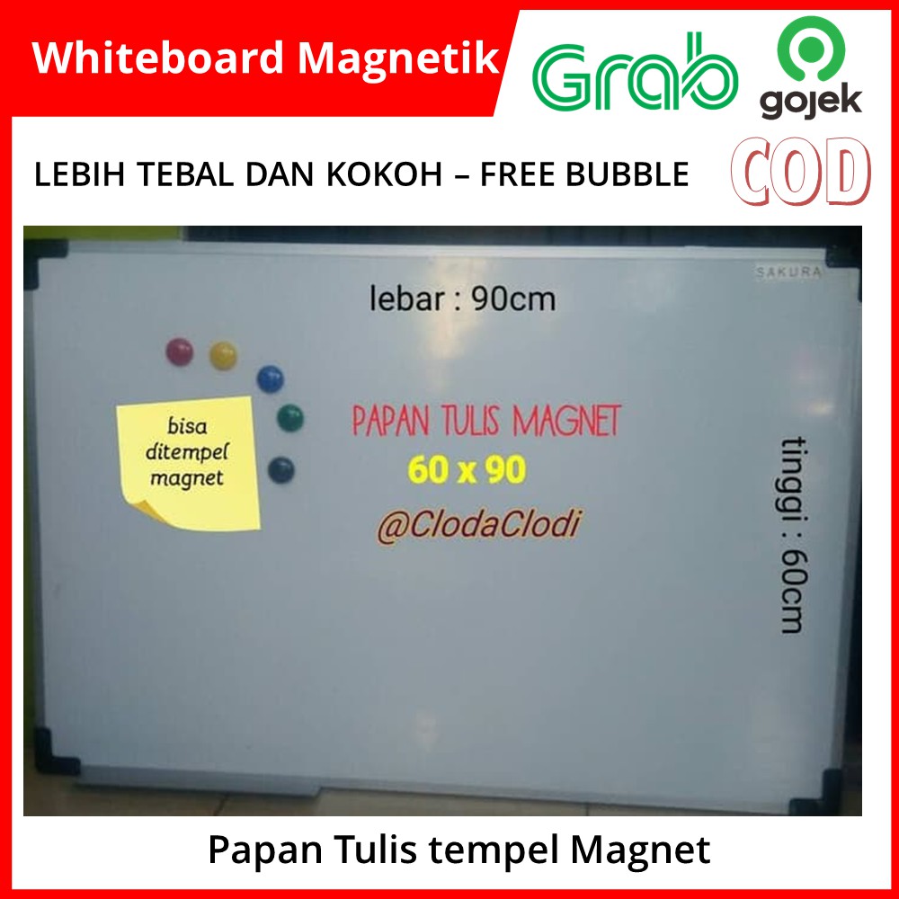 

COD White board magnet 90cm x 60cm Free Bubble