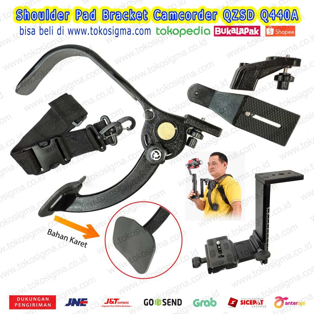 Shoulder Pad Bracket Bahu Penopang Stabilizer Kamera HP Camcorder Video Q440A