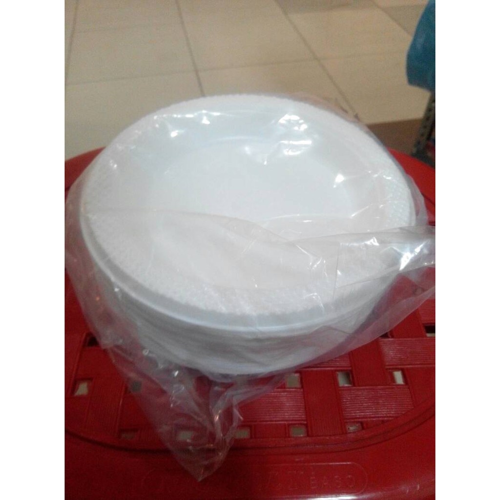 ISI 50 PC Piring Plastik - Piring makan Kecil - Piring (P6)