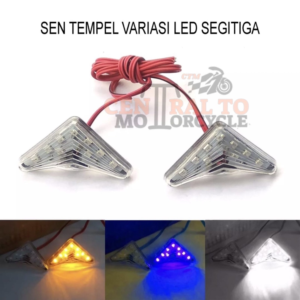 LAMPU SEN TEMPEL LED SEGITIGA MINI UNIVERSAL