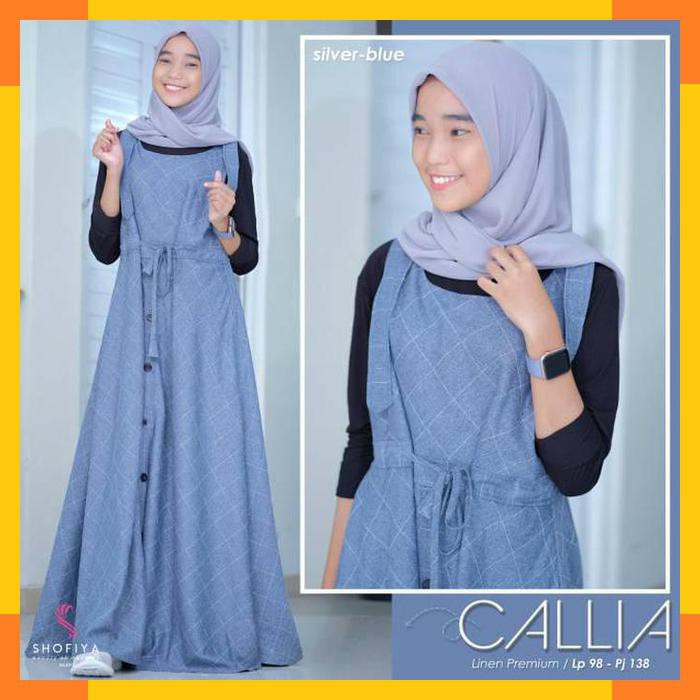 Gamis Remaja Kekinian 2IN1INNER+OUTER Callia Set by Shofiya