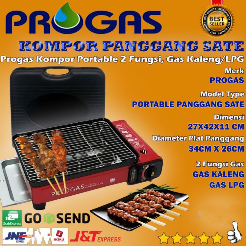 Progas .  BBQ  Kompor Gas Portable , Panggang , Panggangaan , Portable Grill , sate   Ayam , ikan
